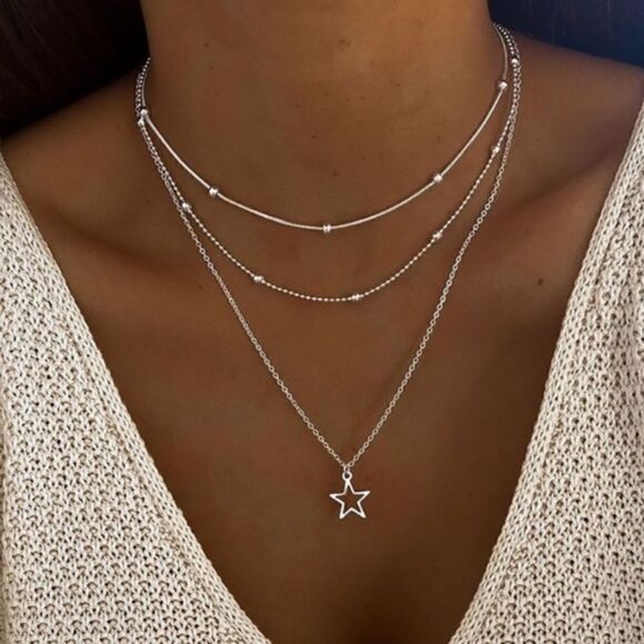 Multilayered zinc alloy necklace NWT - Picture 1 of 6